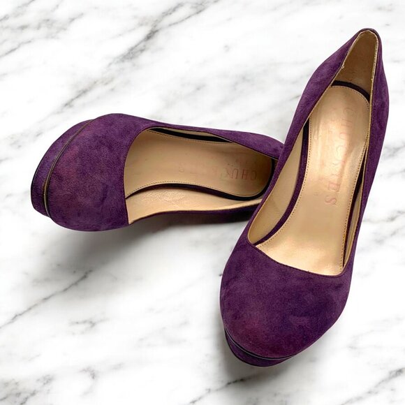 Chuckies NY Ramirez‎ Purple Suede Platform Stilettos Made in Italy - Picture 9 of 9